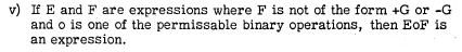 Part of the description of expressions in the FORTRAN report. The ‘permissible binary operations’ were described earlier and include the normal ones.