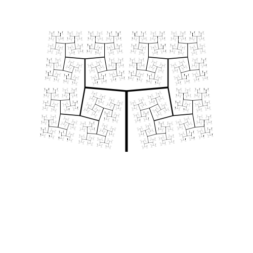 Figure 2.29 Figure 1.39. A branching pattern generated by the L-system specified in equation (1.9) click to open example in the virtual_botanical_laboratory